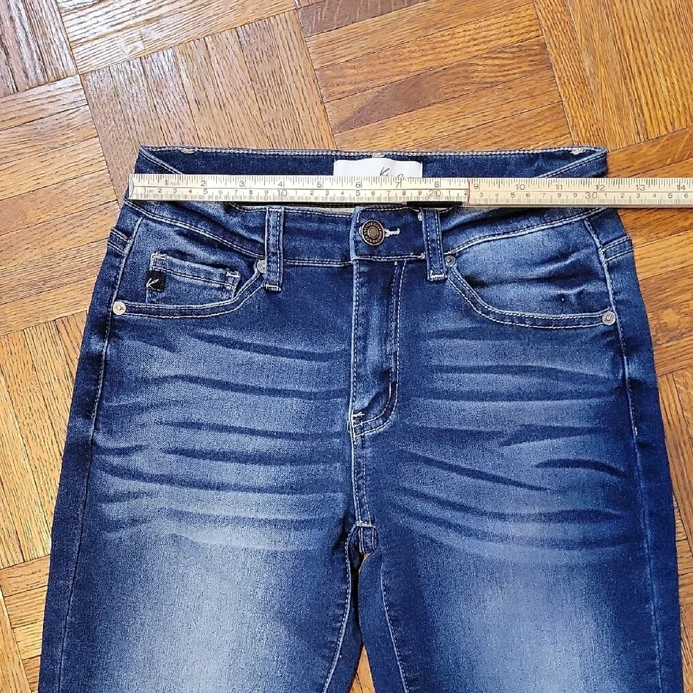 KanCan Bermuda Shorts Dark Wash Whiskering Size 25